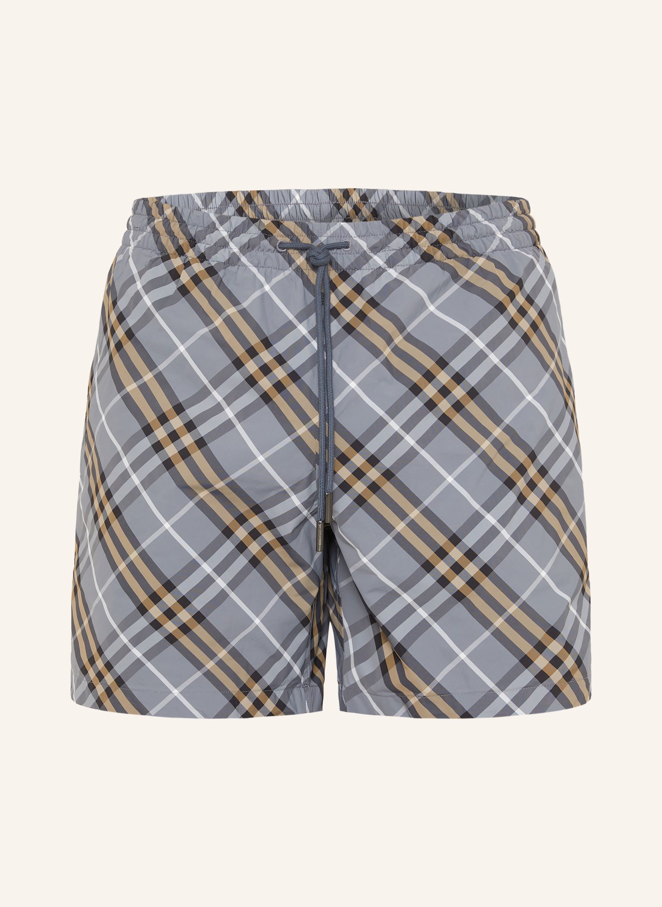 BURBERRY Swim shorts: GRAY / BEIGE / WHITE