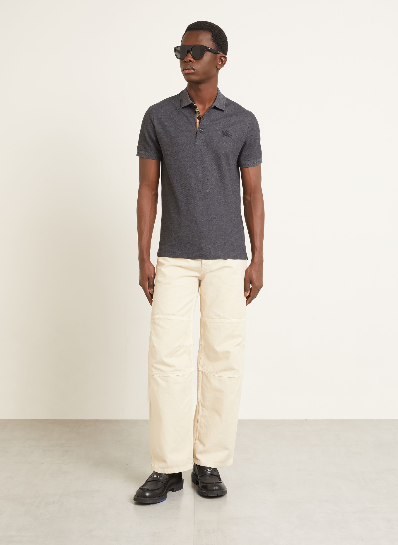 BURBERRY Koszulka polo Piqué o kroju slim fit: CZIEMNOSZARY