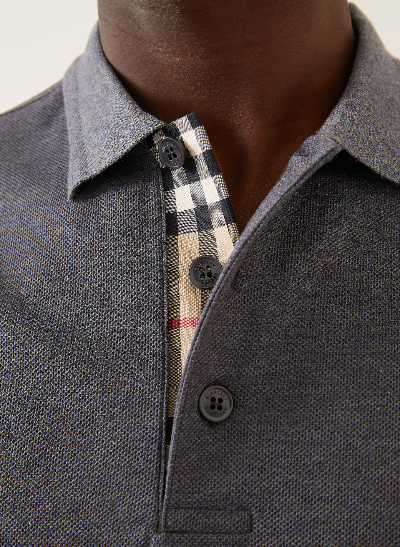 BURBERRY Koszulka polo Piqué o kroju slim fit: CZIEMNOSZARY