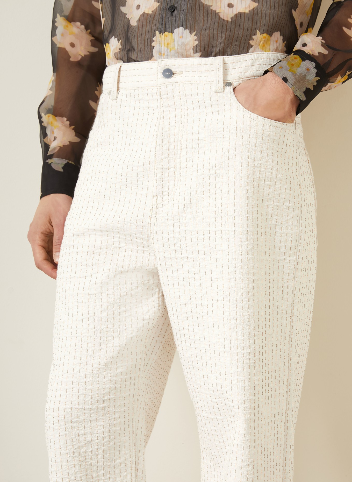 FENDI Jeans Relaxed Fit: CREME / CAMEL