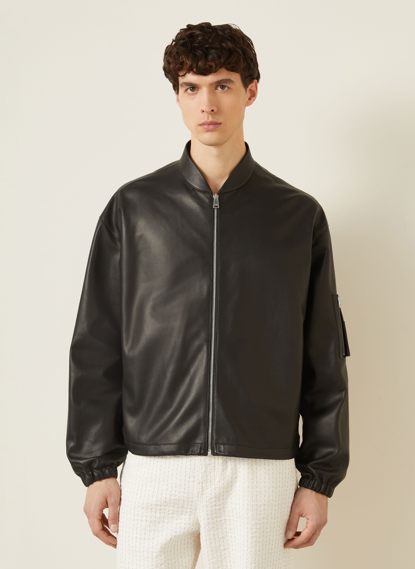 FENDI Lederblouson: SCHWARZ