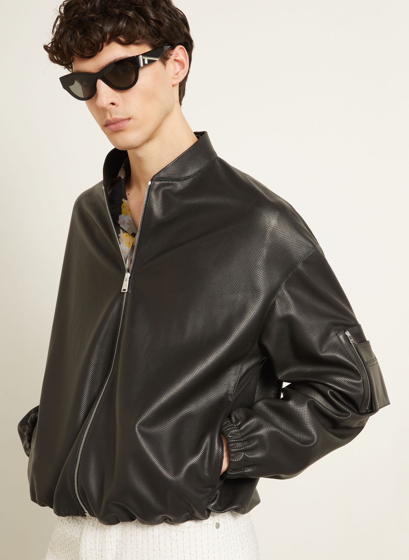 FENDI Lederblouson: SCHWARZ