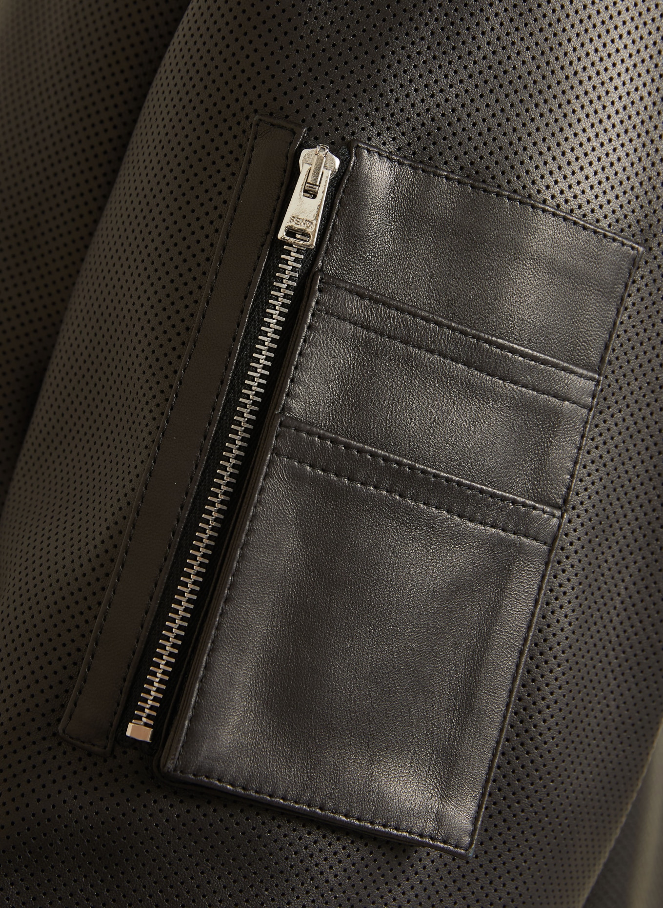 FENDI Lederblouson: SCHWARZ