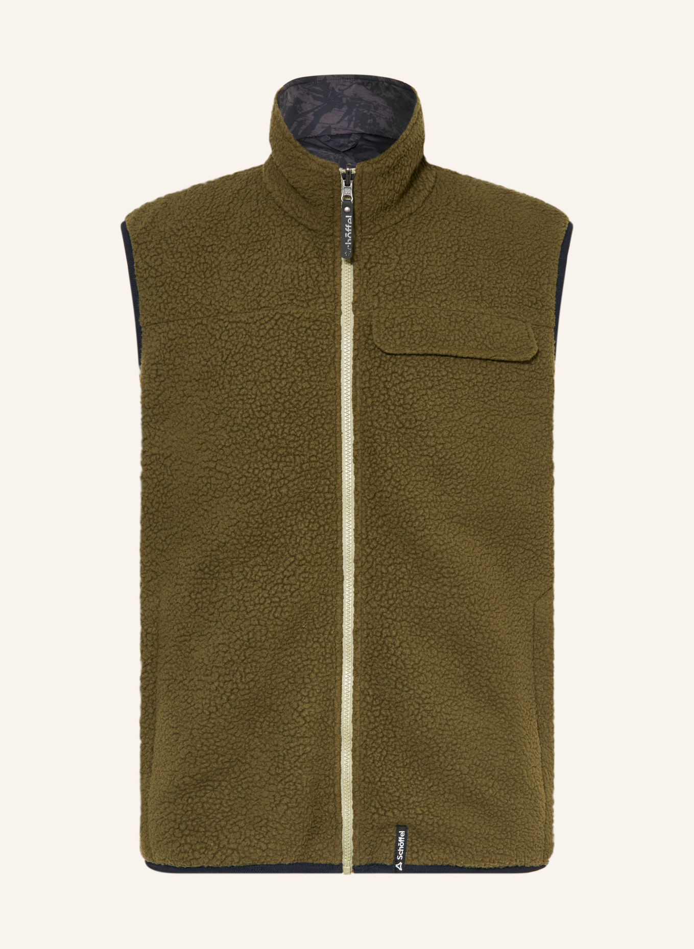 Schöffel Omkeerbare Fleece bodywarmer PURGA: OLIJF / ZWART