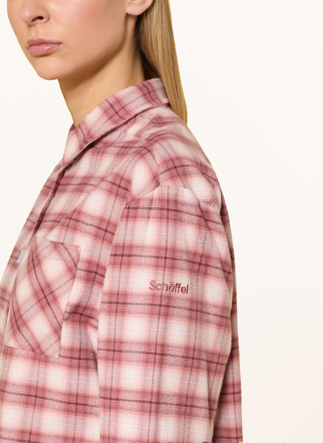 Schöffel KLEION flannel shirt: DUSKY PINK / WHITE