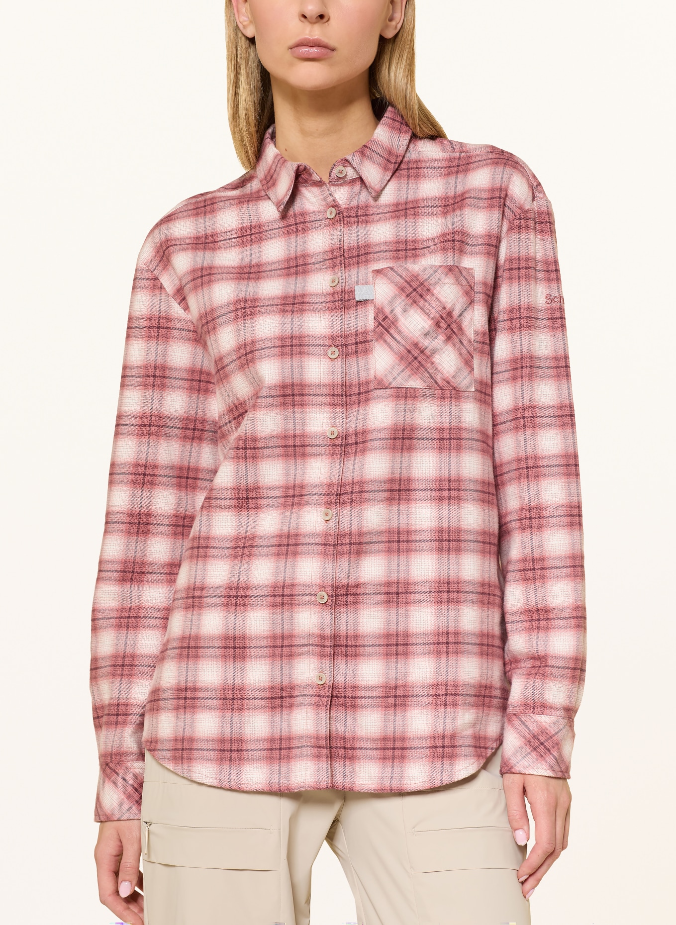 Schöffel KLEION flannel shirt: DUSKY PINK / WHITE