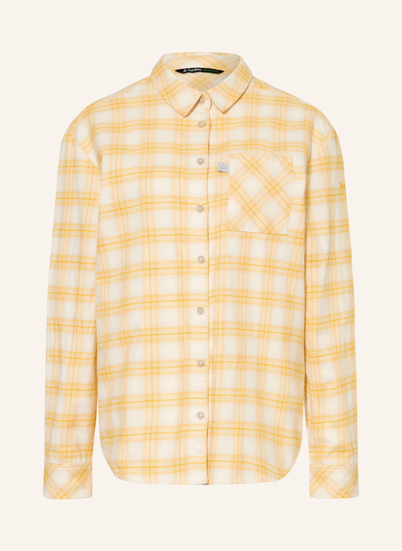 Schöffel Flanellen blouse KLEION: GEEL / WIT