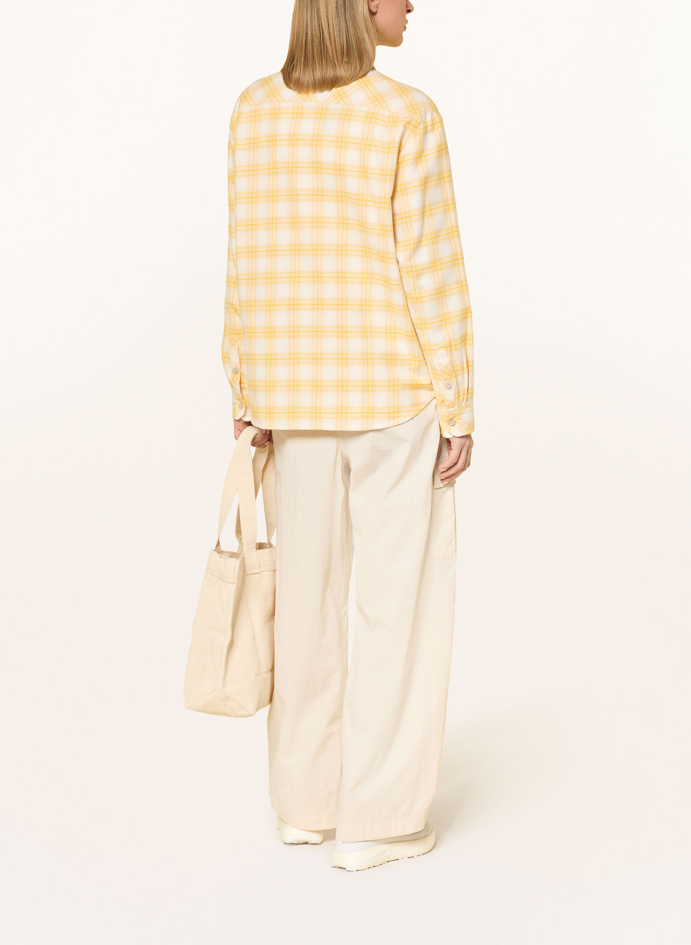 Schöffel Flanellen blouse KLEION: GEEL / WIT