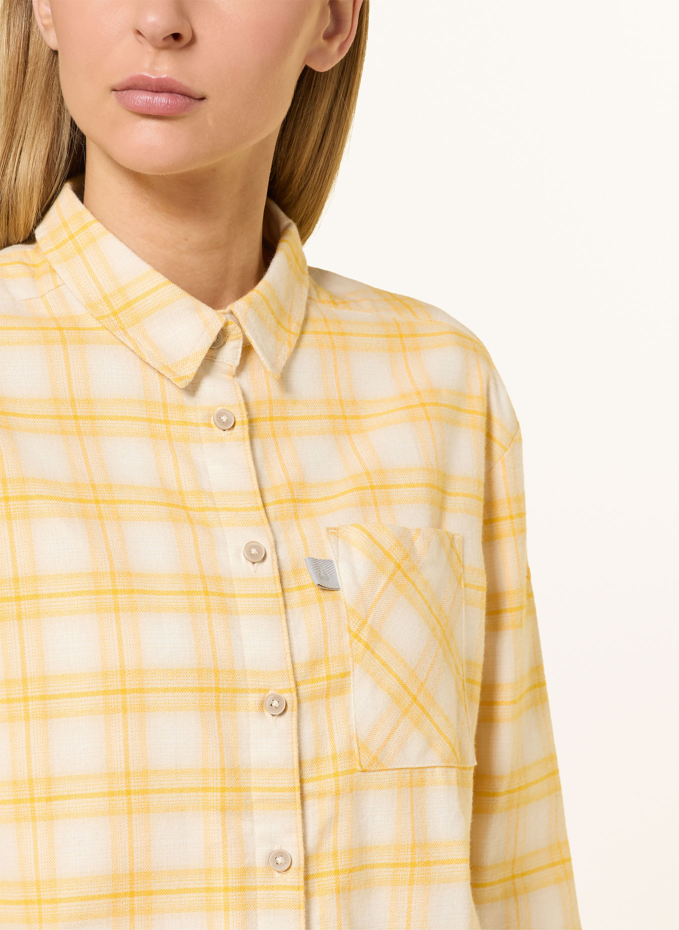 Schöffel Flanellen blouse KLEION: GEEL / WIT