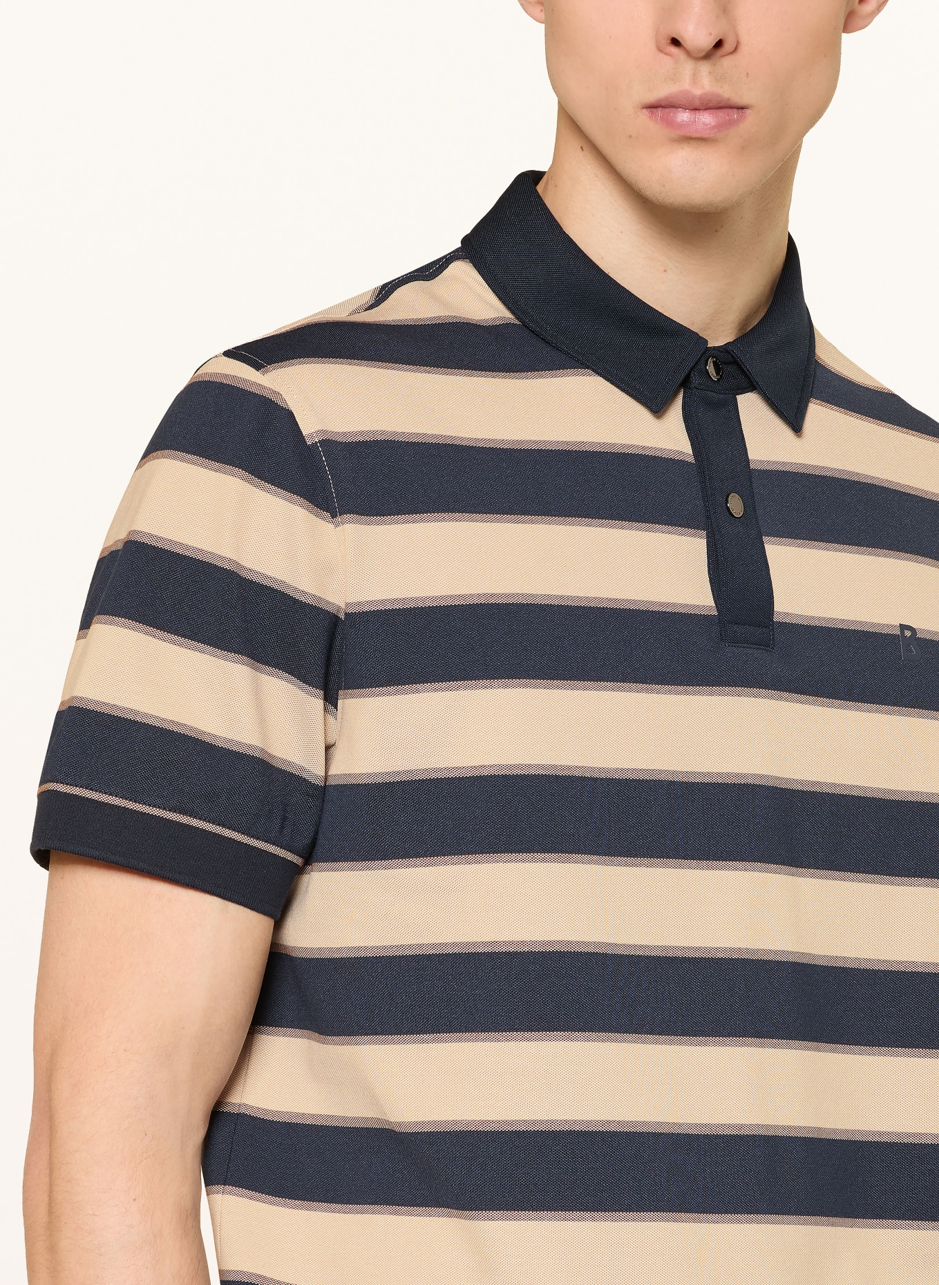 BOGNER Piqué-Poloshirt TIMO-5F Regular Fit: DUNKELBLAU / BEIGE