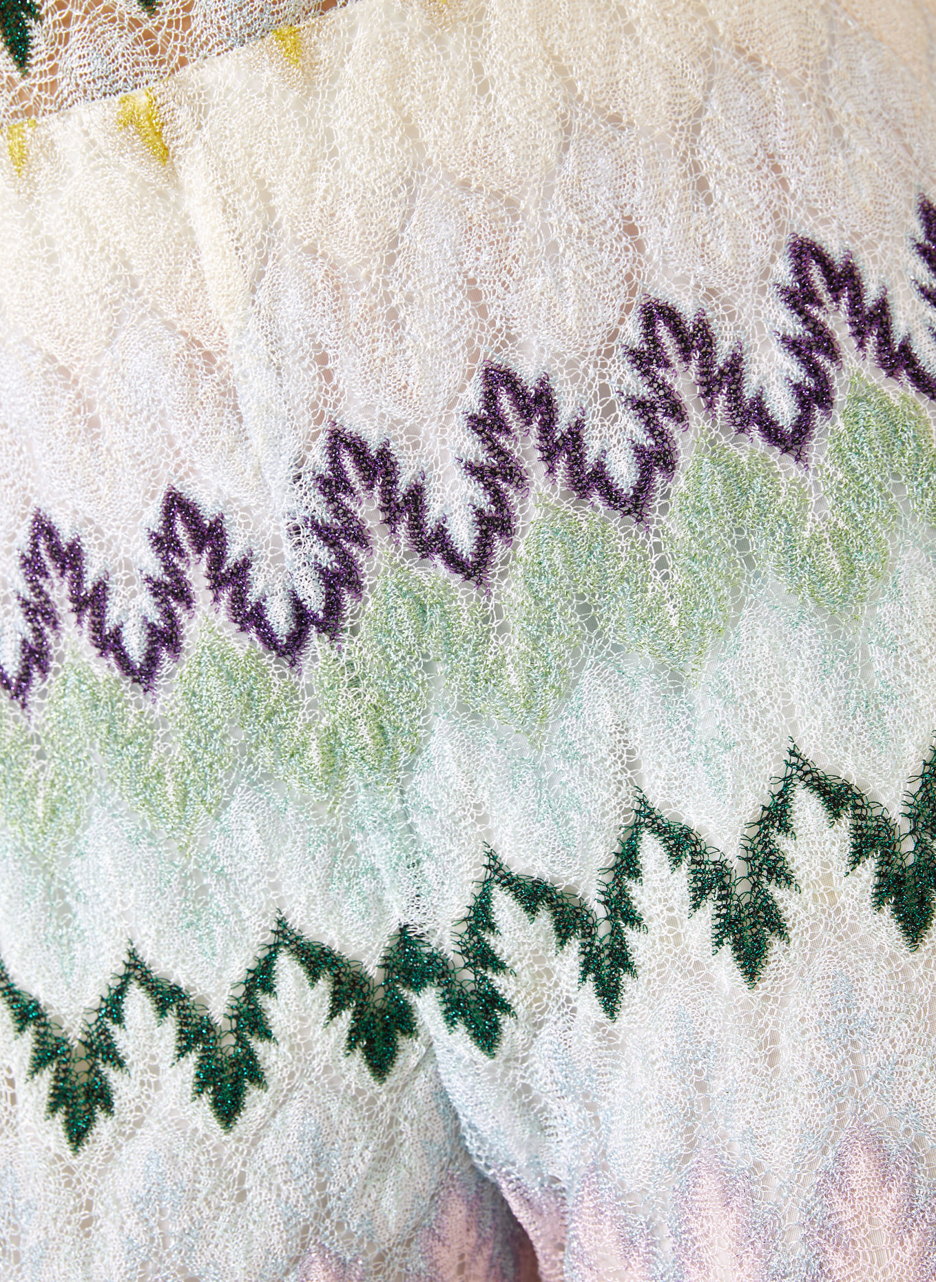 MISSONI Strickhose mit Glitzergarn: HELLBLAU / ORANGE / HELLGRÜN