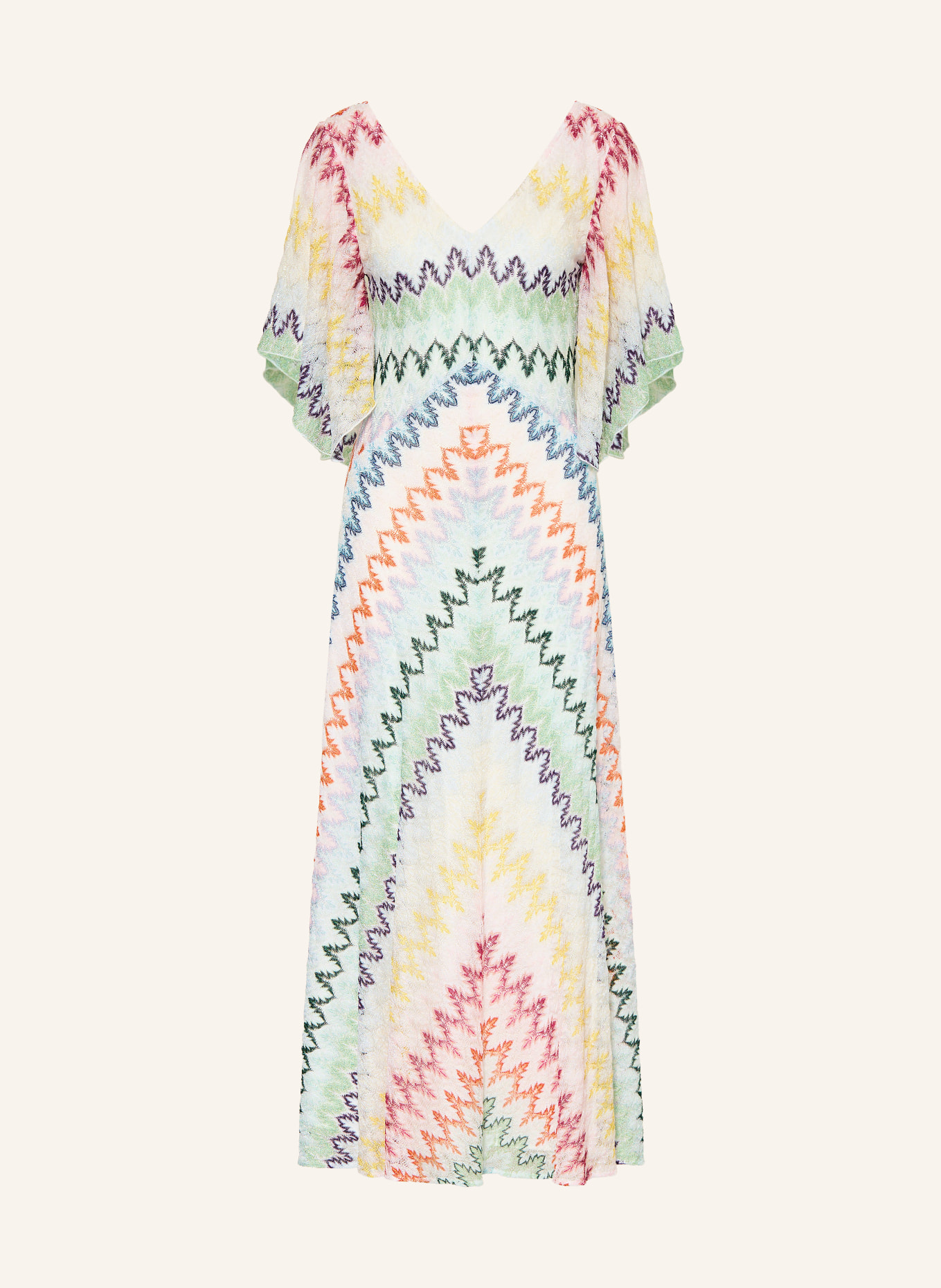 MISSONI Strickkleid mit Glitzergarn: GRÜN / PINK / BLAU