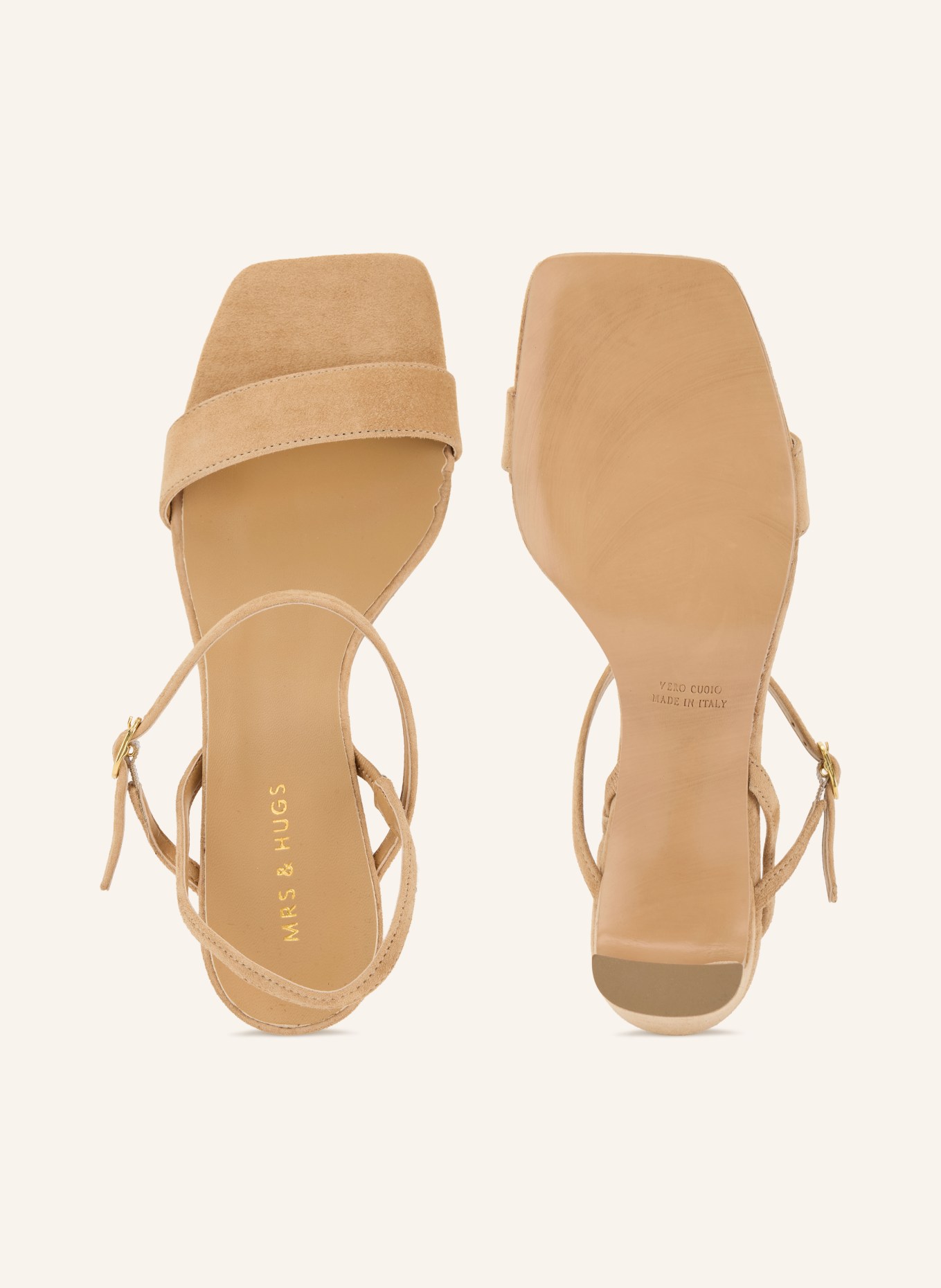 MRS & HUGS Ankle-strap sandals: CAMEL