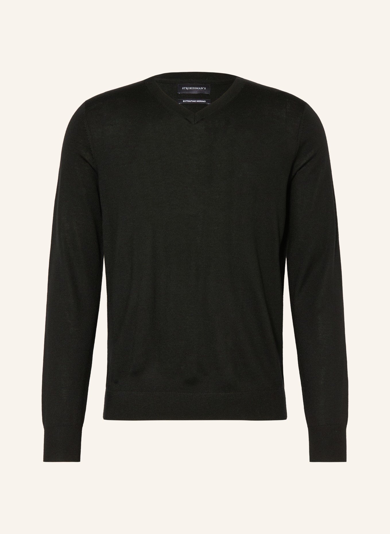 STROKESMAN'S Sweater made of merino wool: BLACK