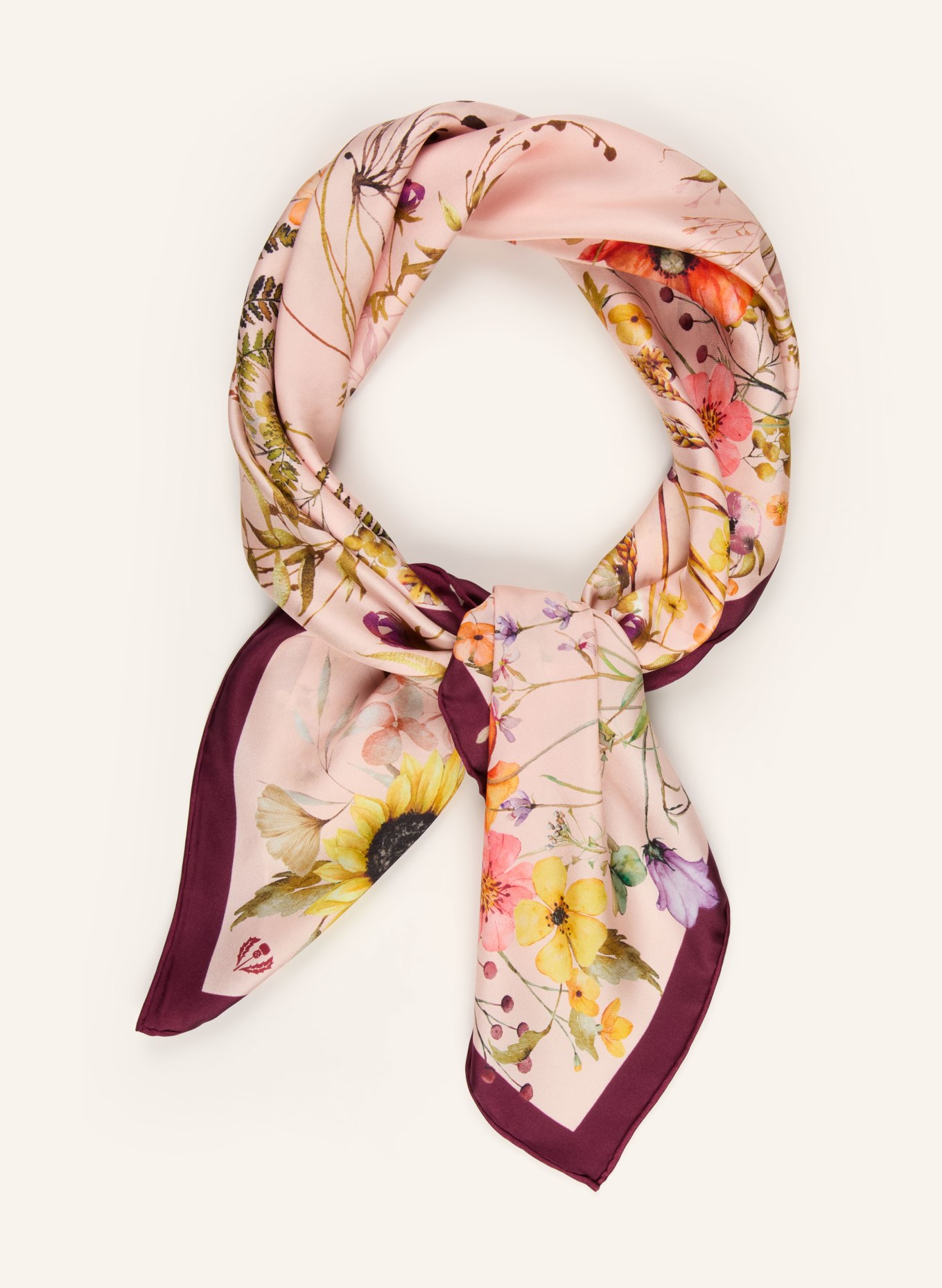 FRAAS hedvábný šátek: SVĚTLE RŮŽOVÁ / TMAVĚ ČERVENÁ / ZELENÁ