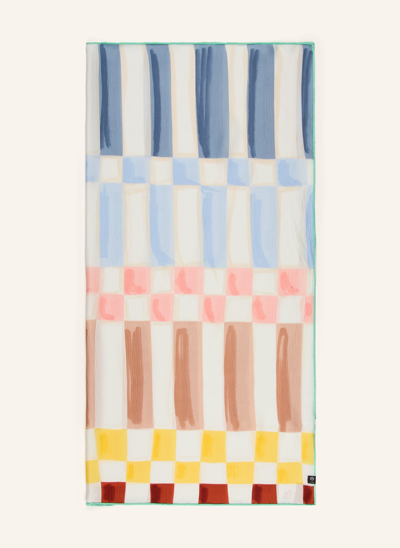 FRAAS hedvábný šátek: KRÉMOVÁ / ČERNOŠEDÁ / ŽLUTÁ