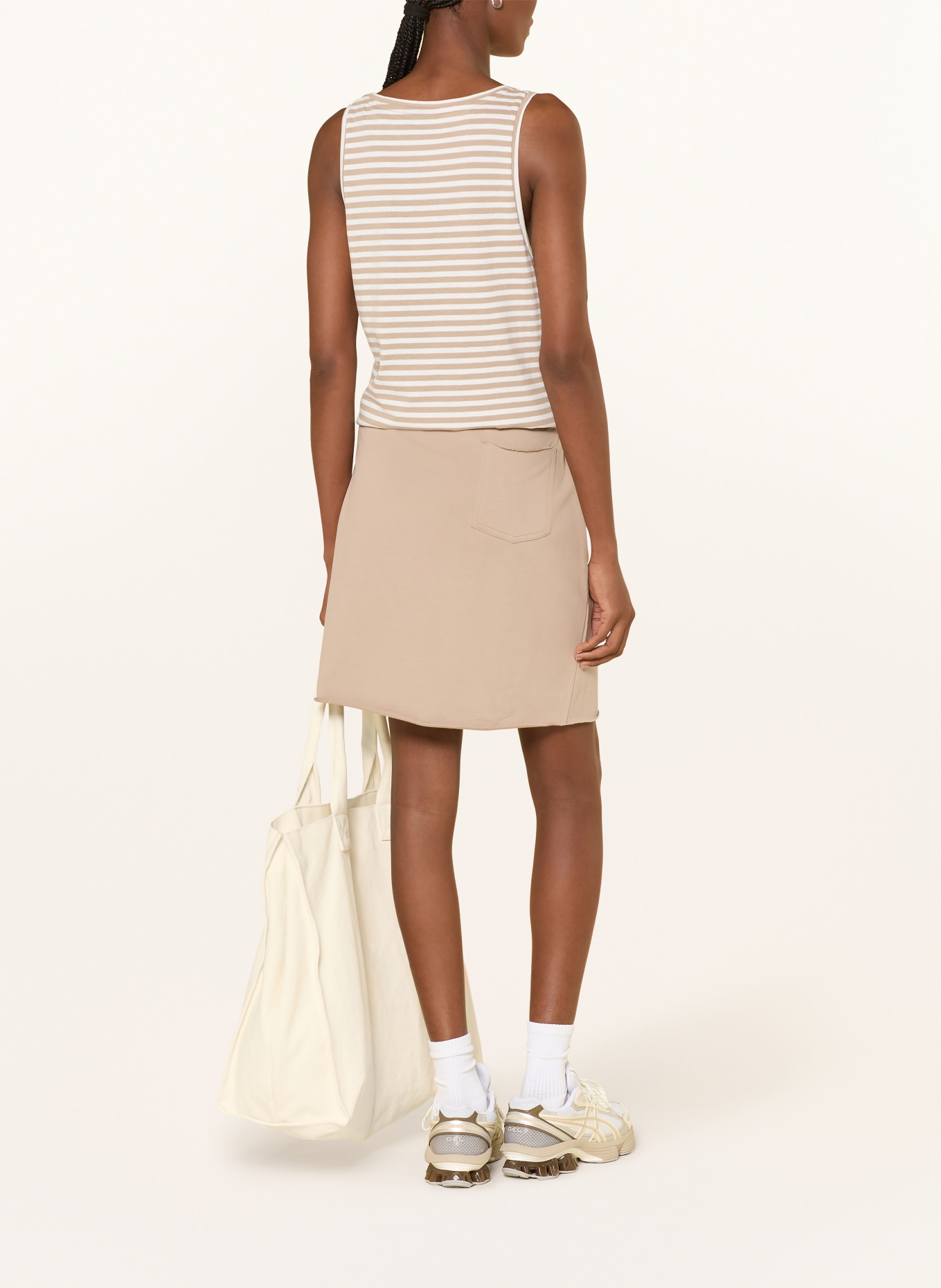 ELBSAND MARA Sweat Skirt: BEIGE