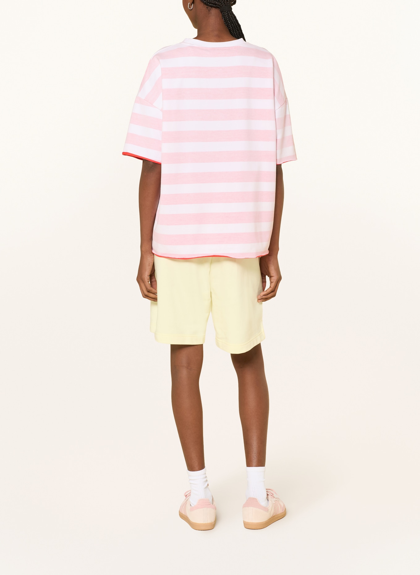 ELBSAND T-shirt GRY: WHITE / LIGHT RED