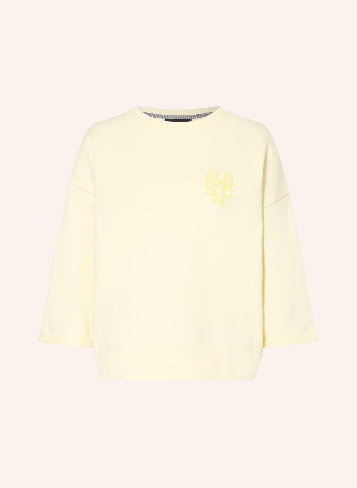 ELBSAND ZOEY Sweatshirt with 3/4-length sleeves: LIGHT YELLOW