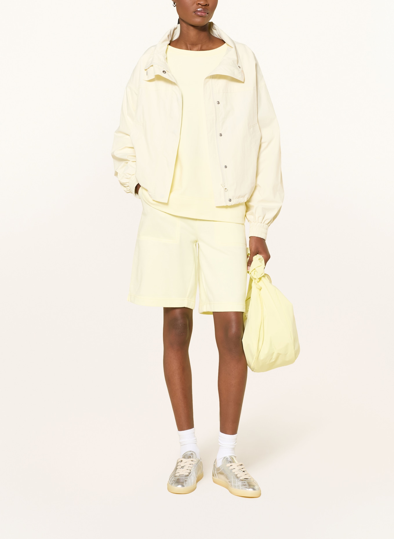 ELBSAND ZOEY Sweatshirt with 3/4-length sleeves: LIGHT YELLOW