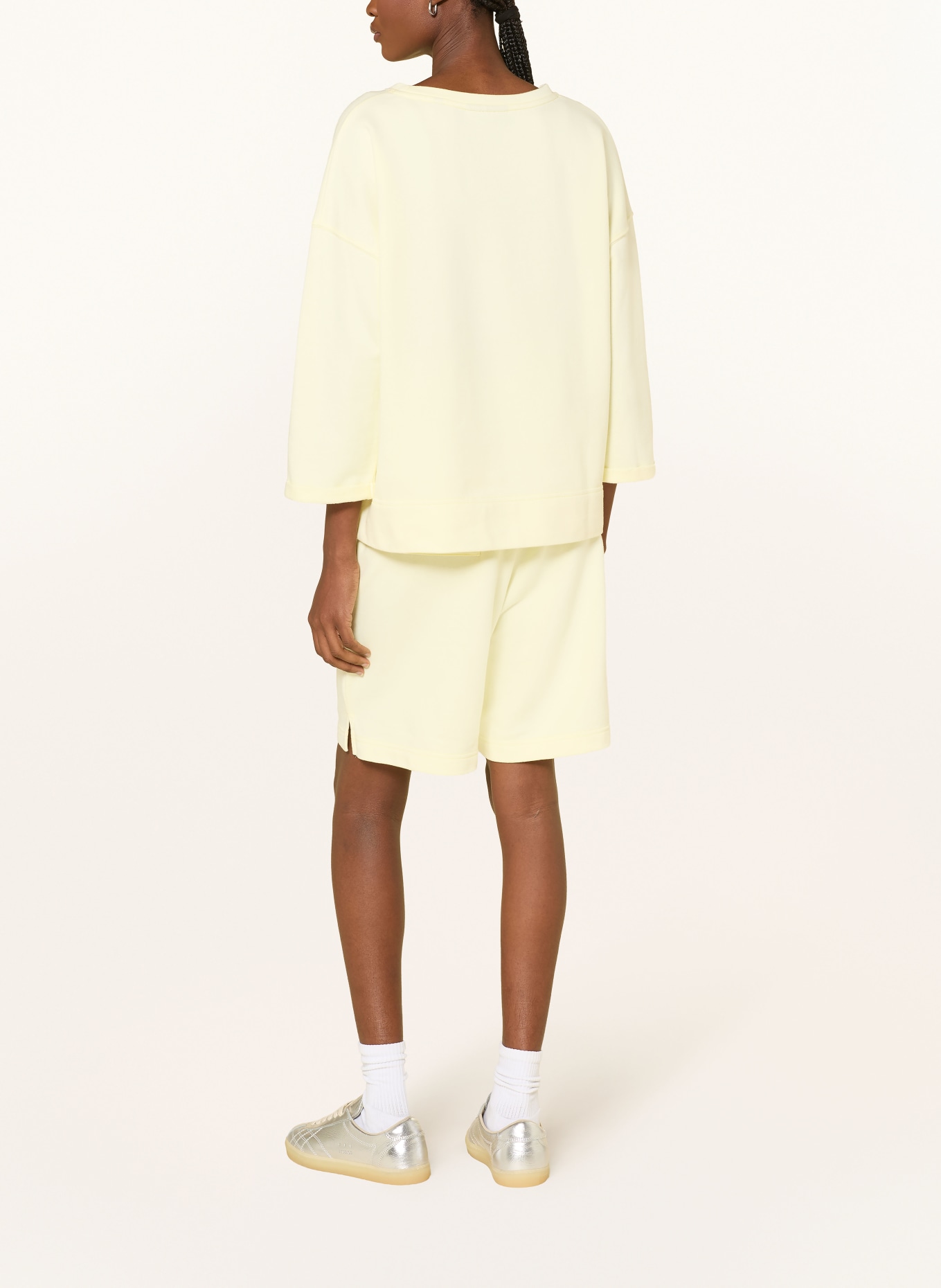 ELBSAND ZOEY Sweatshirt with 3/4-length sleeves: LIGHT YELLOW