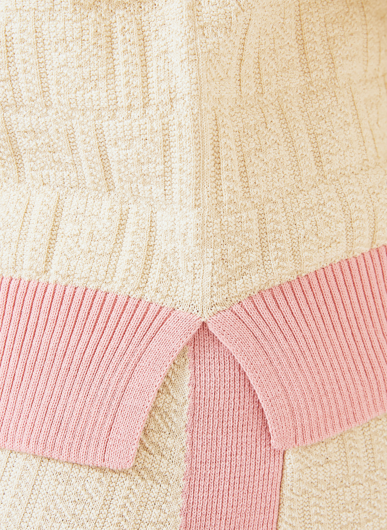 FENDI Strickshirt: HELLBRAUN / ROSA / GELB