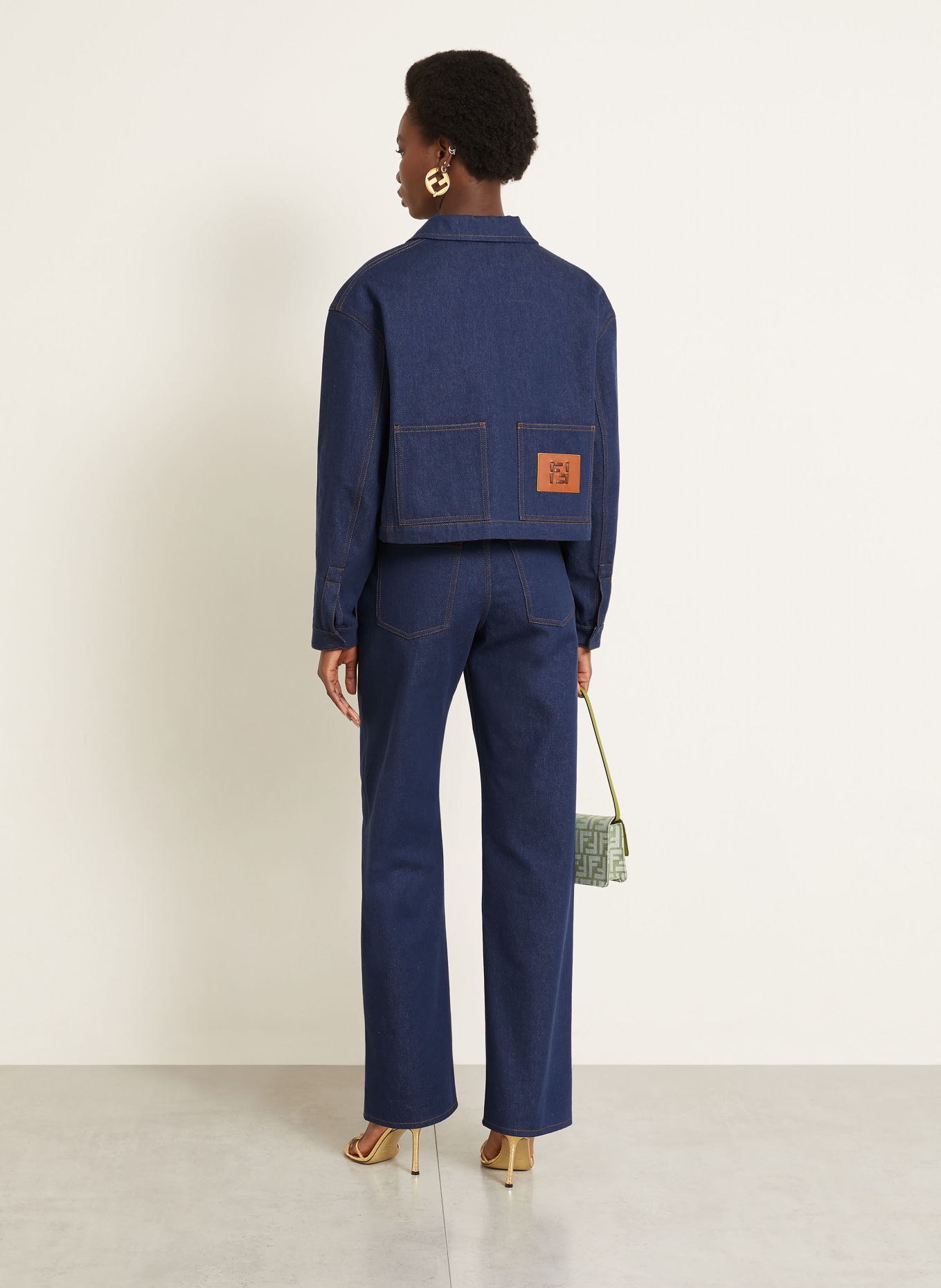 FENDI Wide Leg Jeans: F0QB0 NAVY