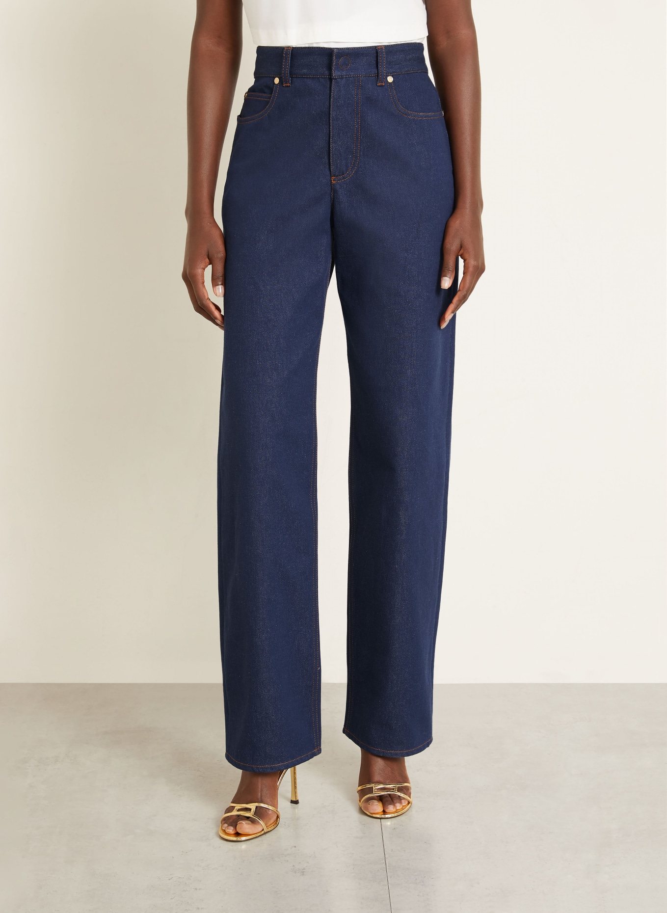 FENDI Wide Leg Jeans: F0QB0 NAVY