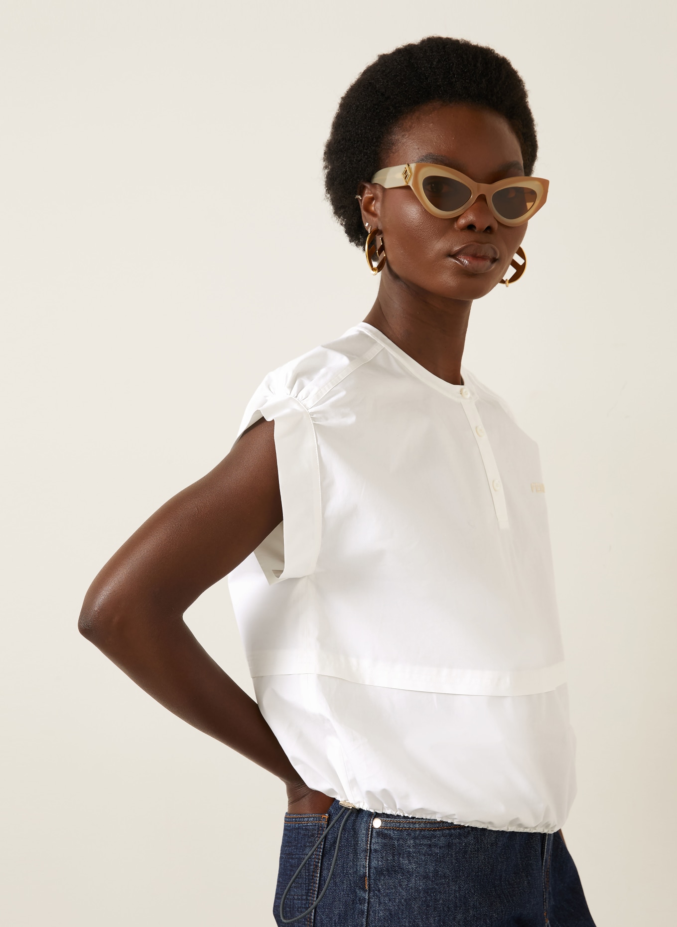 FENDI Blusenshirt: WEISS