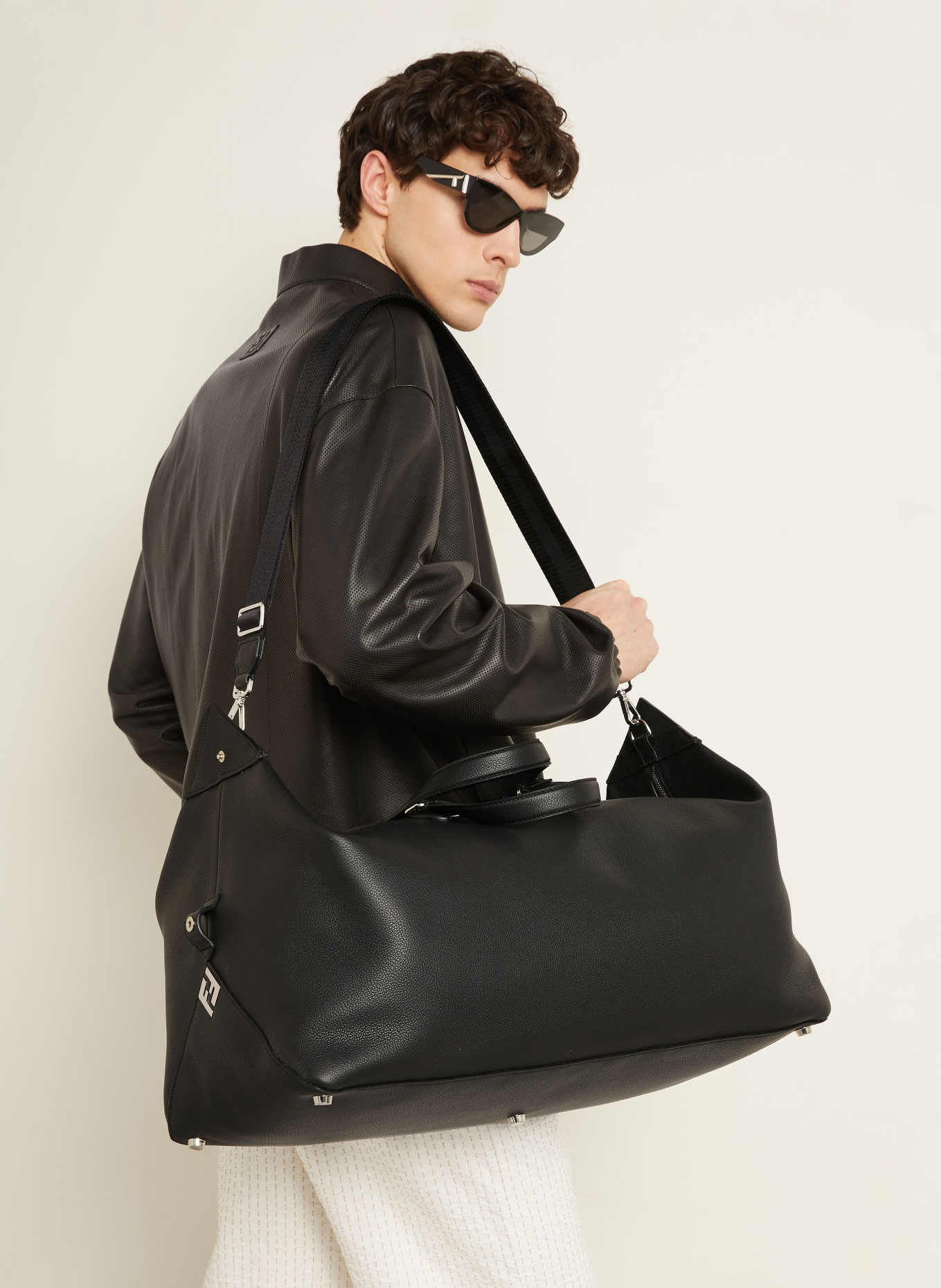 FENDI Sac de week-end: NOIR / ARGENT