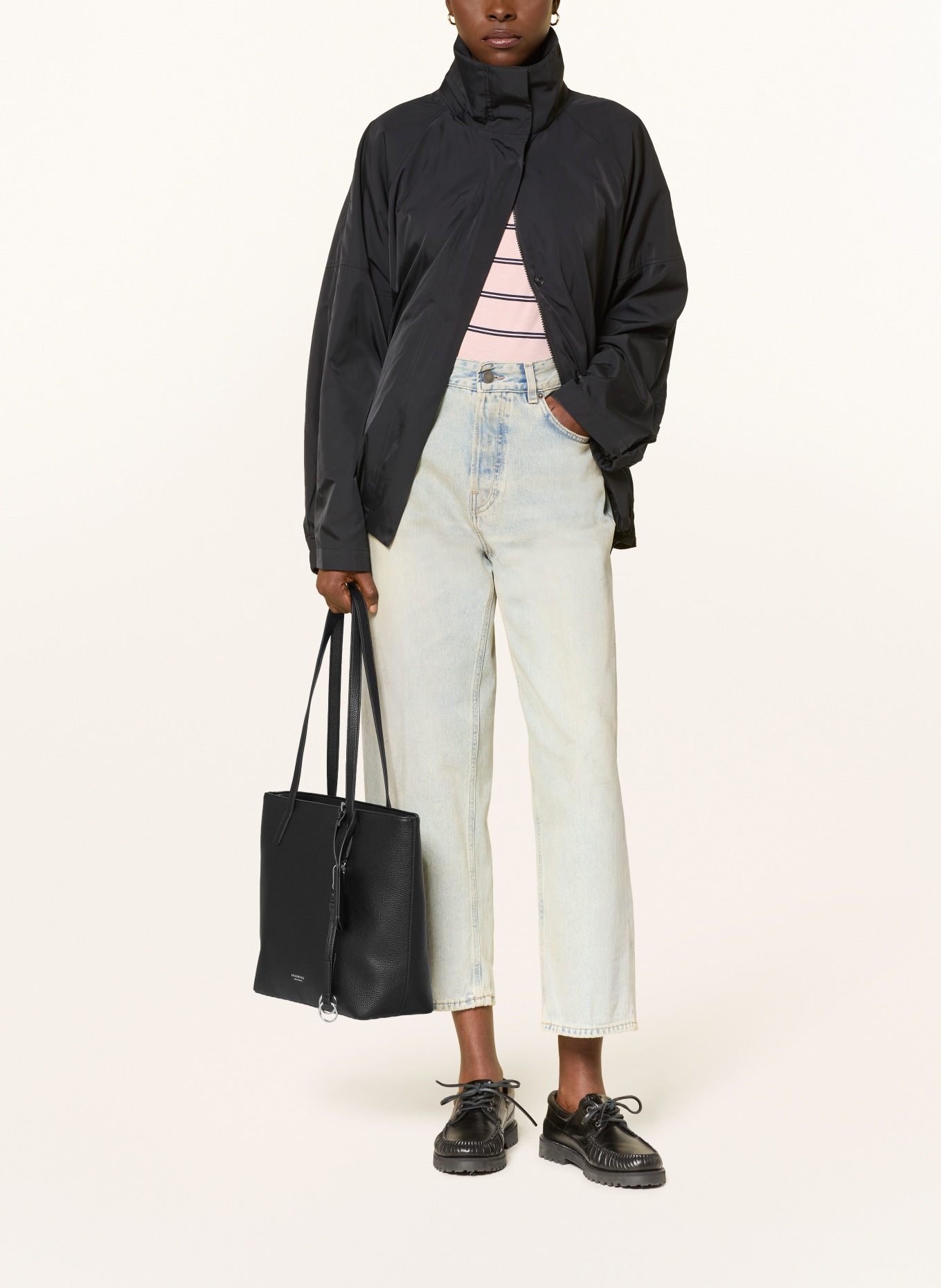 SEIDENFELT LOHJA Tote Bag: BLACK / SILVER