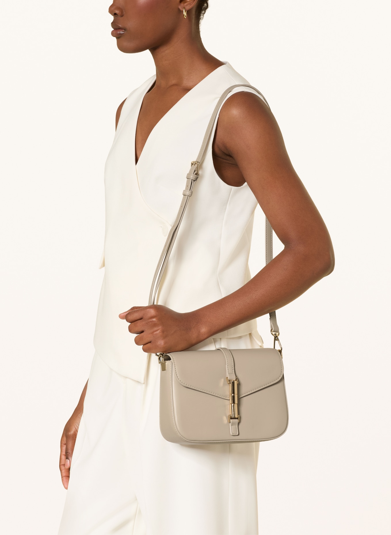 SEIDENFELT Schoudertas LOVIISA SMALL: BEIGE