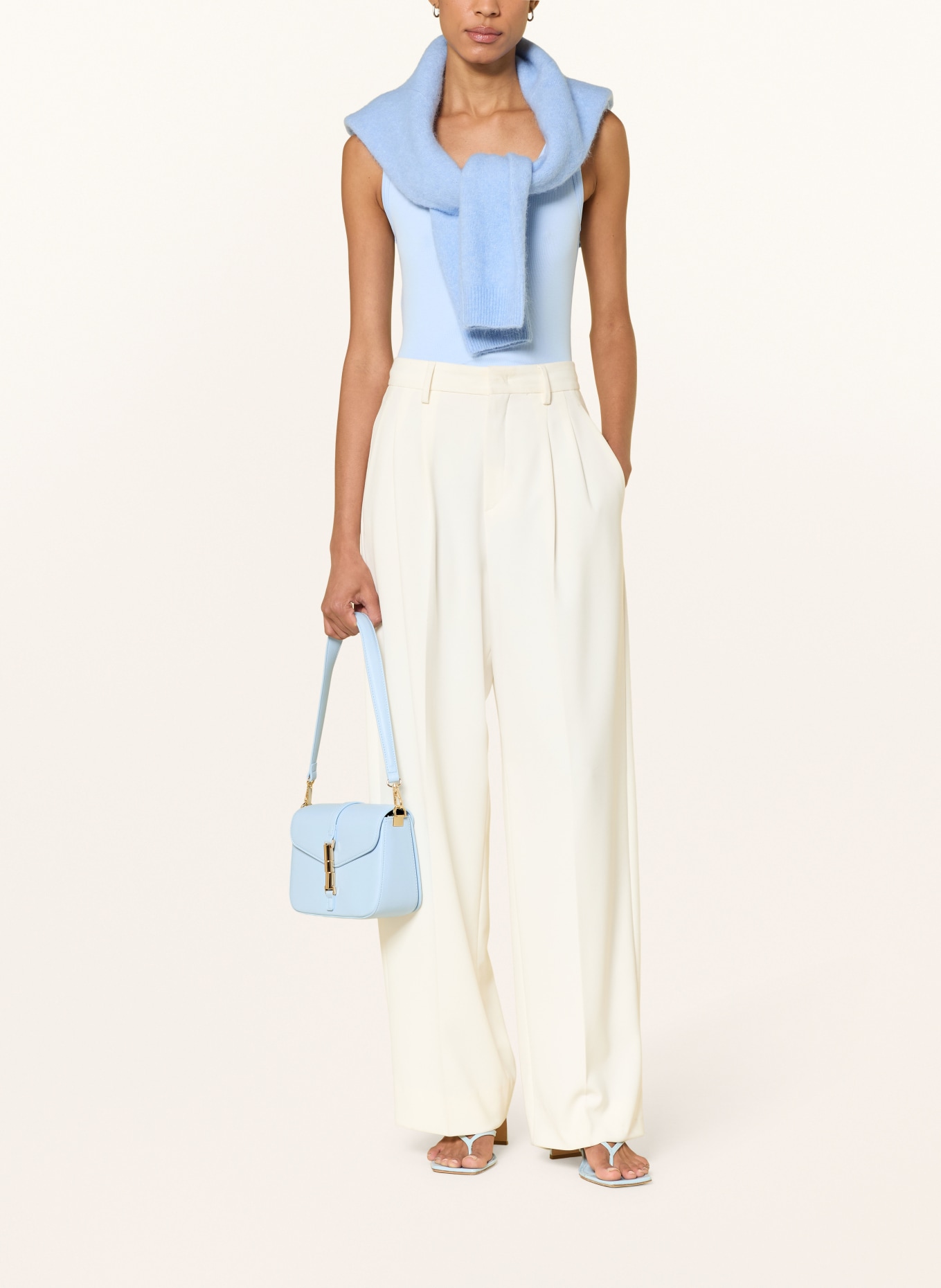 SEIDENFELT Schoudertas LOVIISA SMALL: LICHTBLAUW