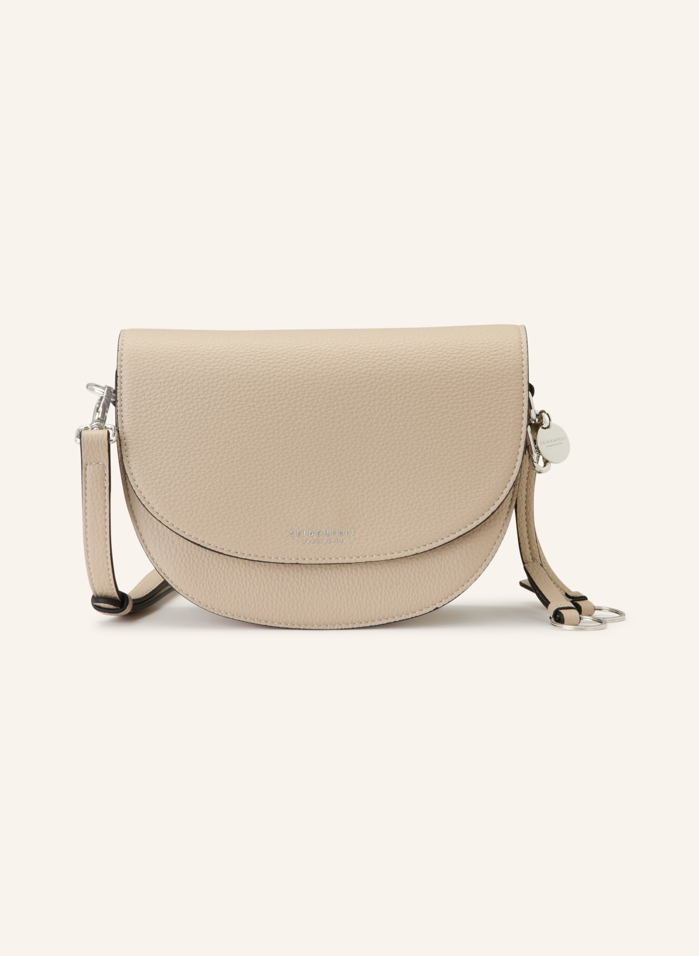 SEIDENFELT Umhängetasche LOHJA: BEIGE / SILBER
