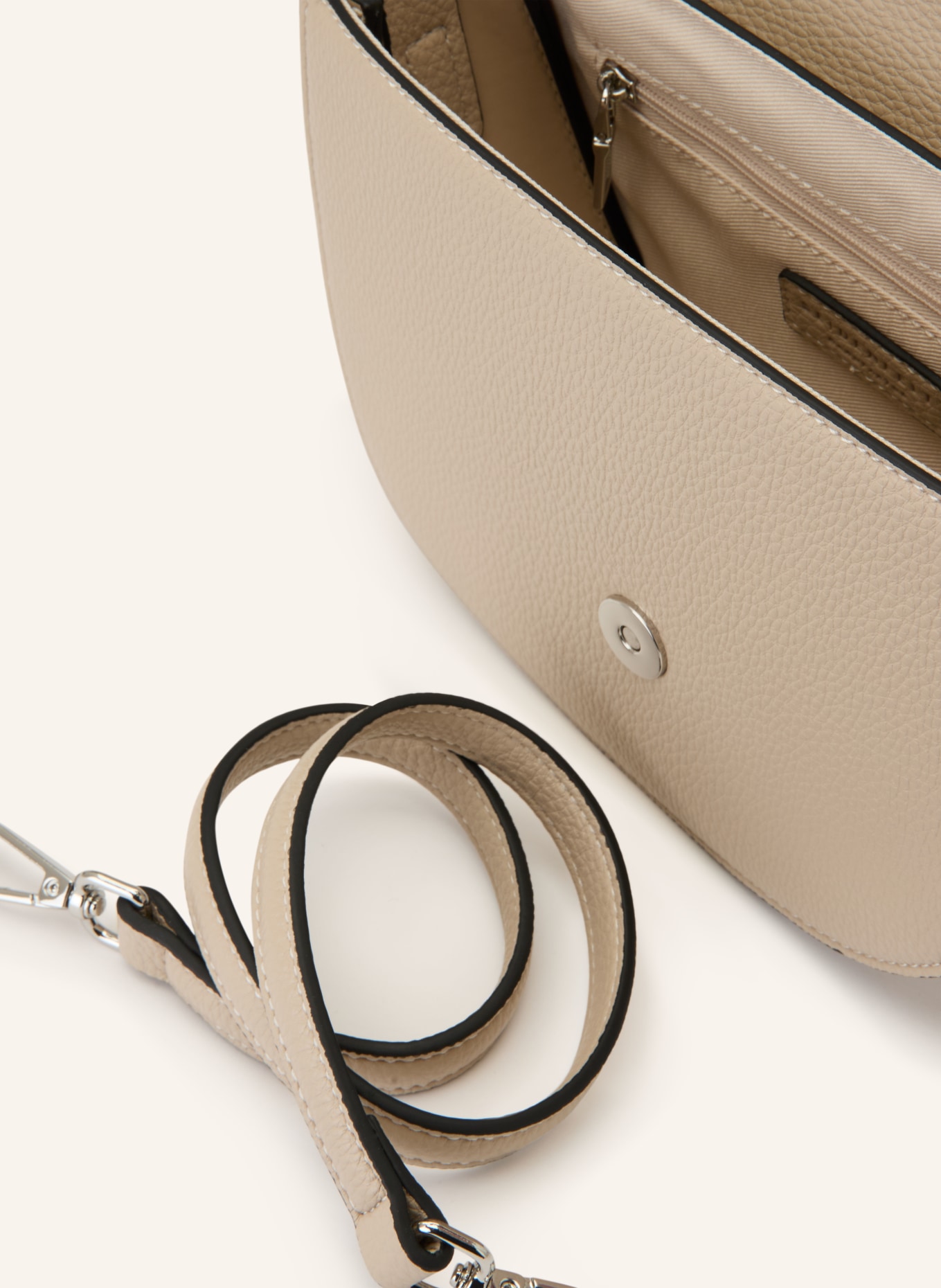 SEIDENFELT Umhängetasche LOHJA: BEIGE / SILBER