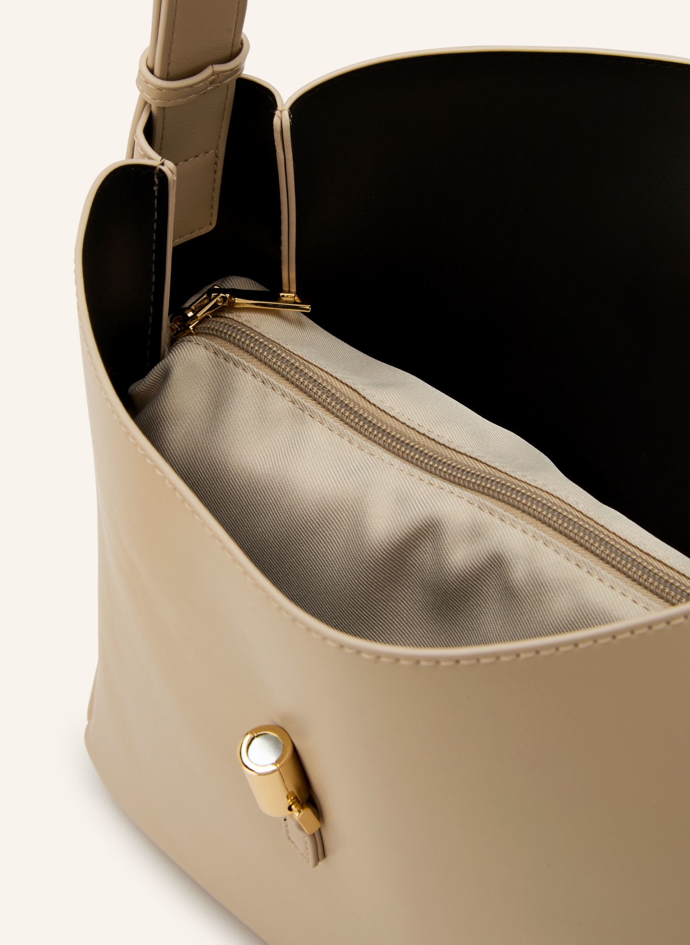SEIDENFELT Schultertasche LOVIISA mit Pouch: BEIGE