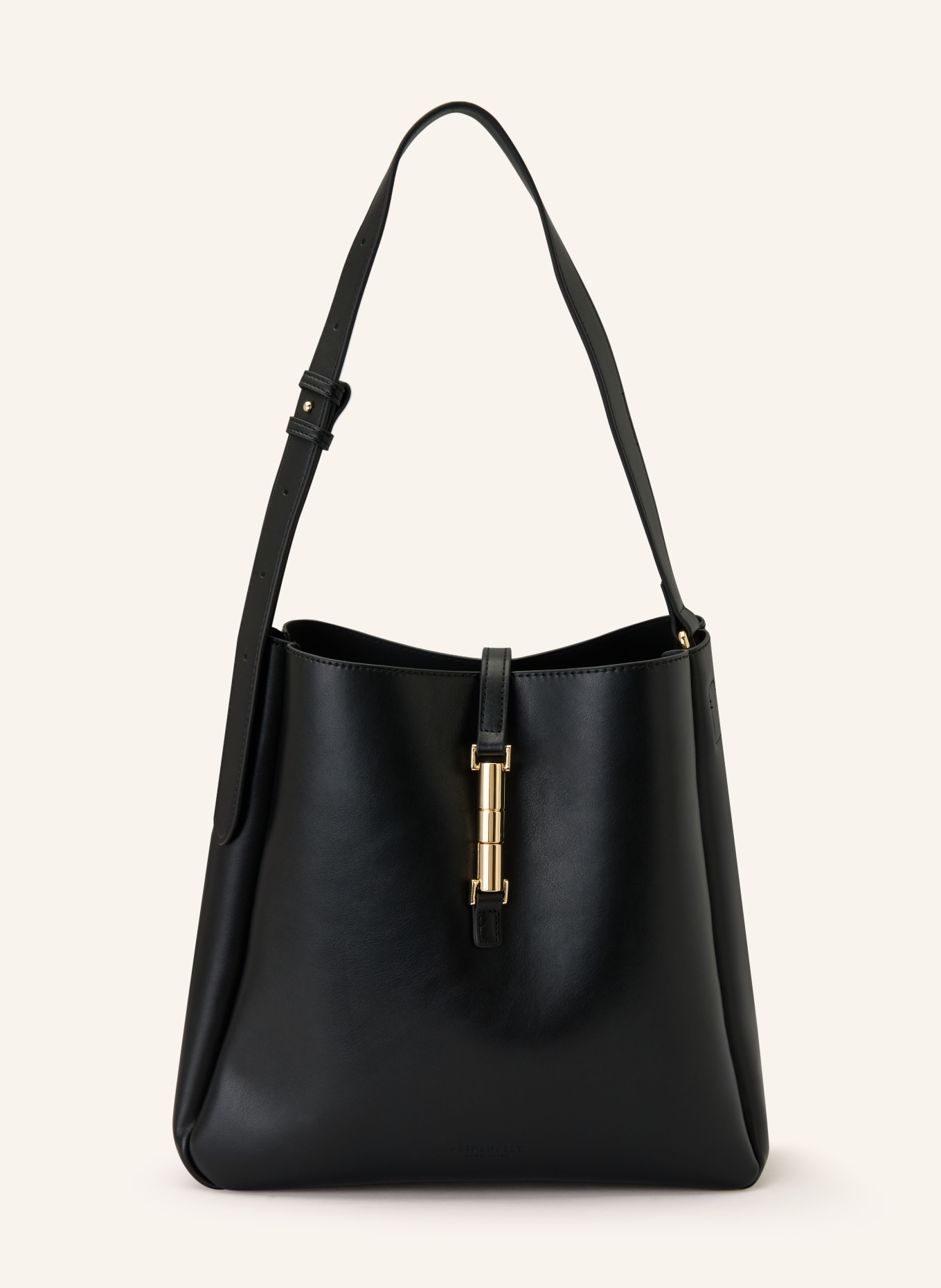 SEIDENFELT Schultertasche LOVIISA mit Pouch: SCHWARZ / GOLD