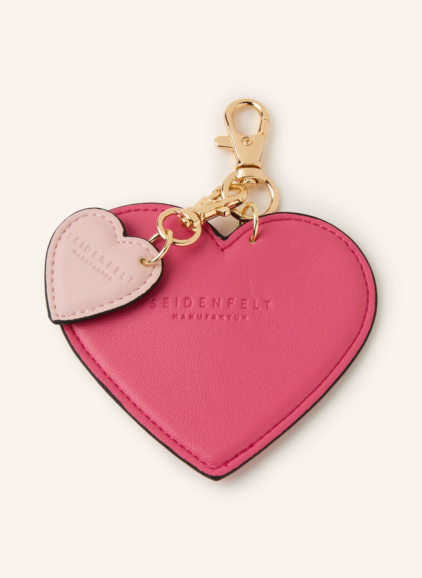 SEIDENFELT Taschenanhänger YOU & ME CHARM: PINK / GOLD / ROSÉ