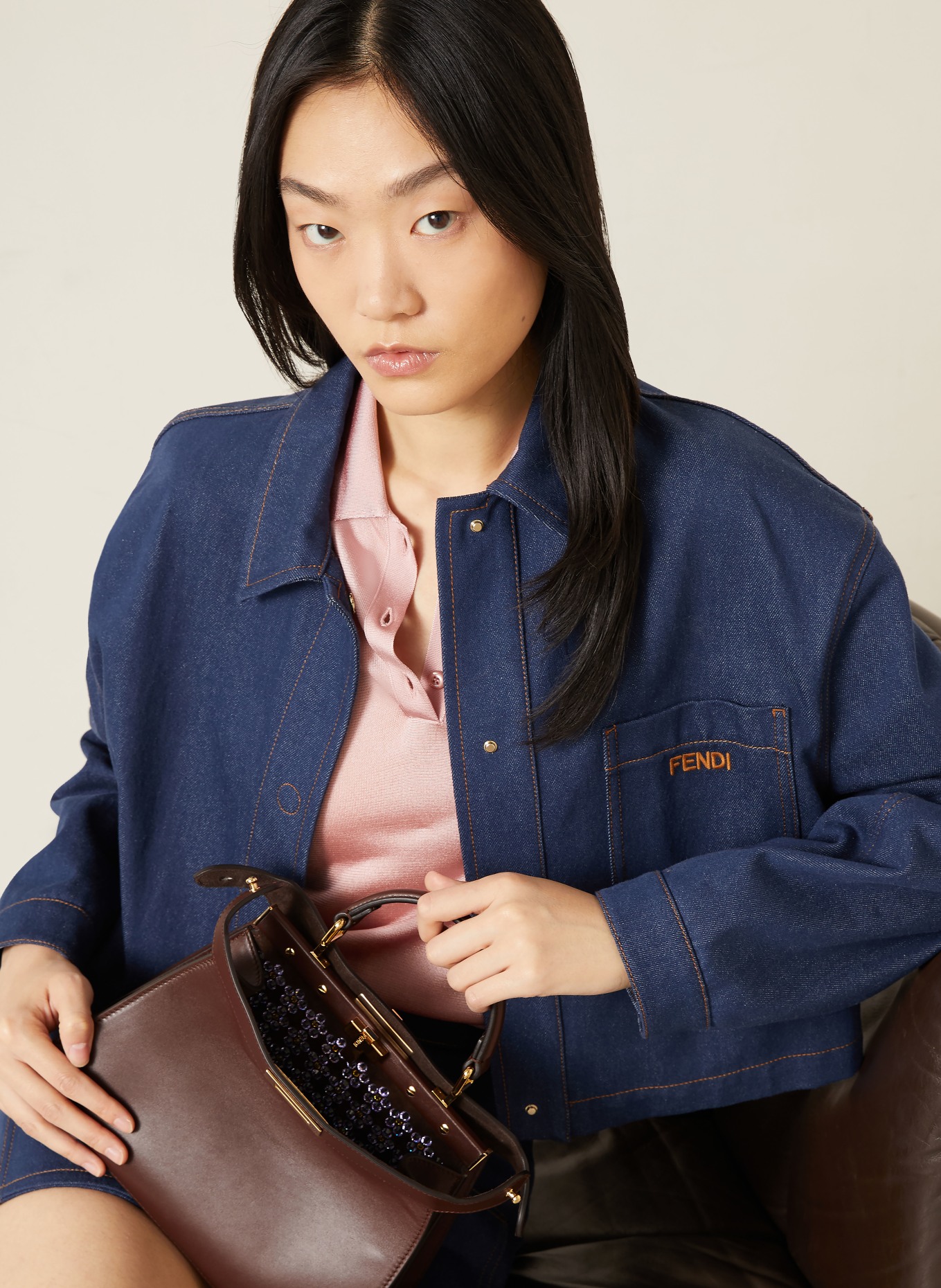 FENDI Handtas PEEKABOO ISEEU: BRUIN / GOUD