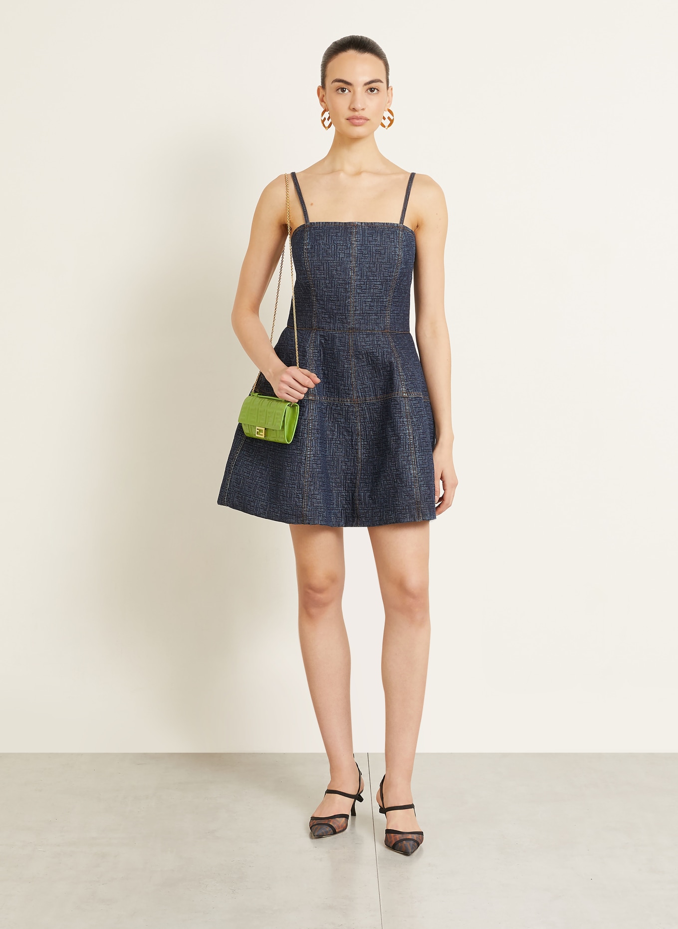 FENDI BAGUETTE shoulder bag: GREEN / GOLD