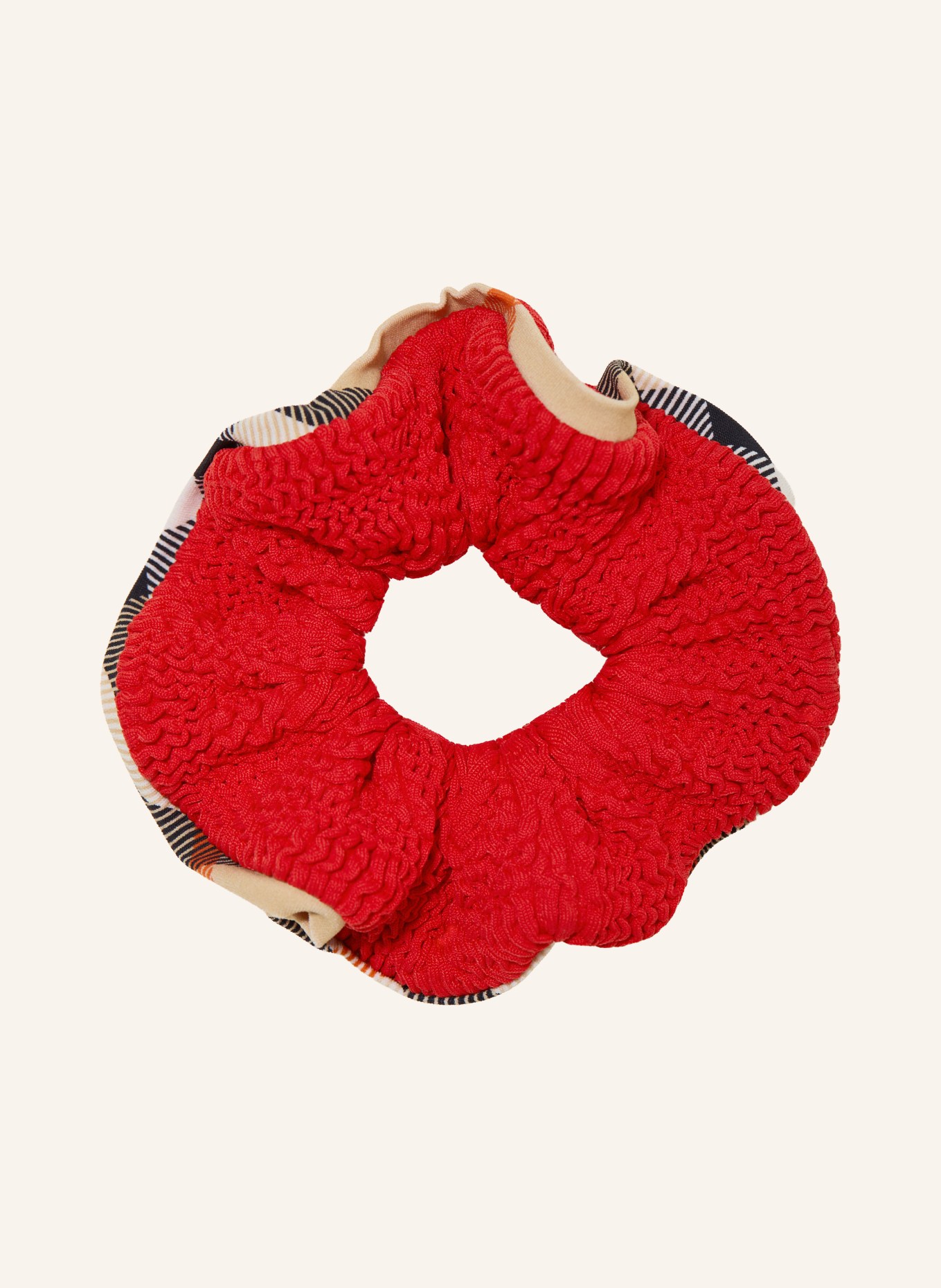 BURBERRY Set DEVYN: Baderock und Haargummi: ROT / BEIGE / SCHWARZ