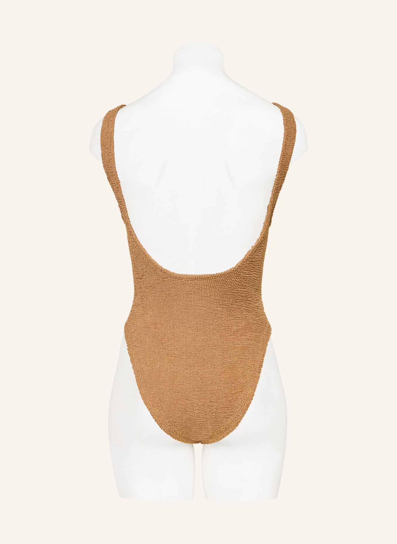 BURBERRY Set DOMINO: Badeanzug und Haargummi: BEIGE / ROT / SCHWARZ