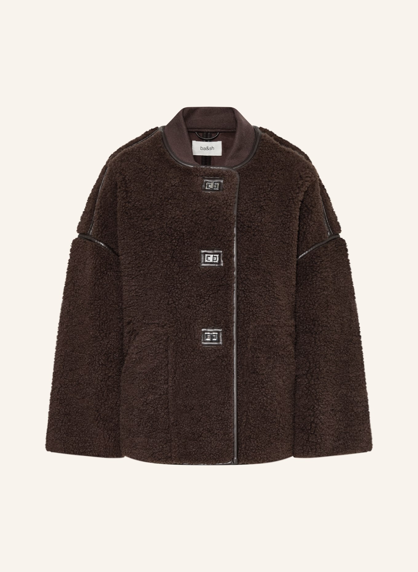 ba&sh Teddyfell-Jacke MAURY: BRAUN