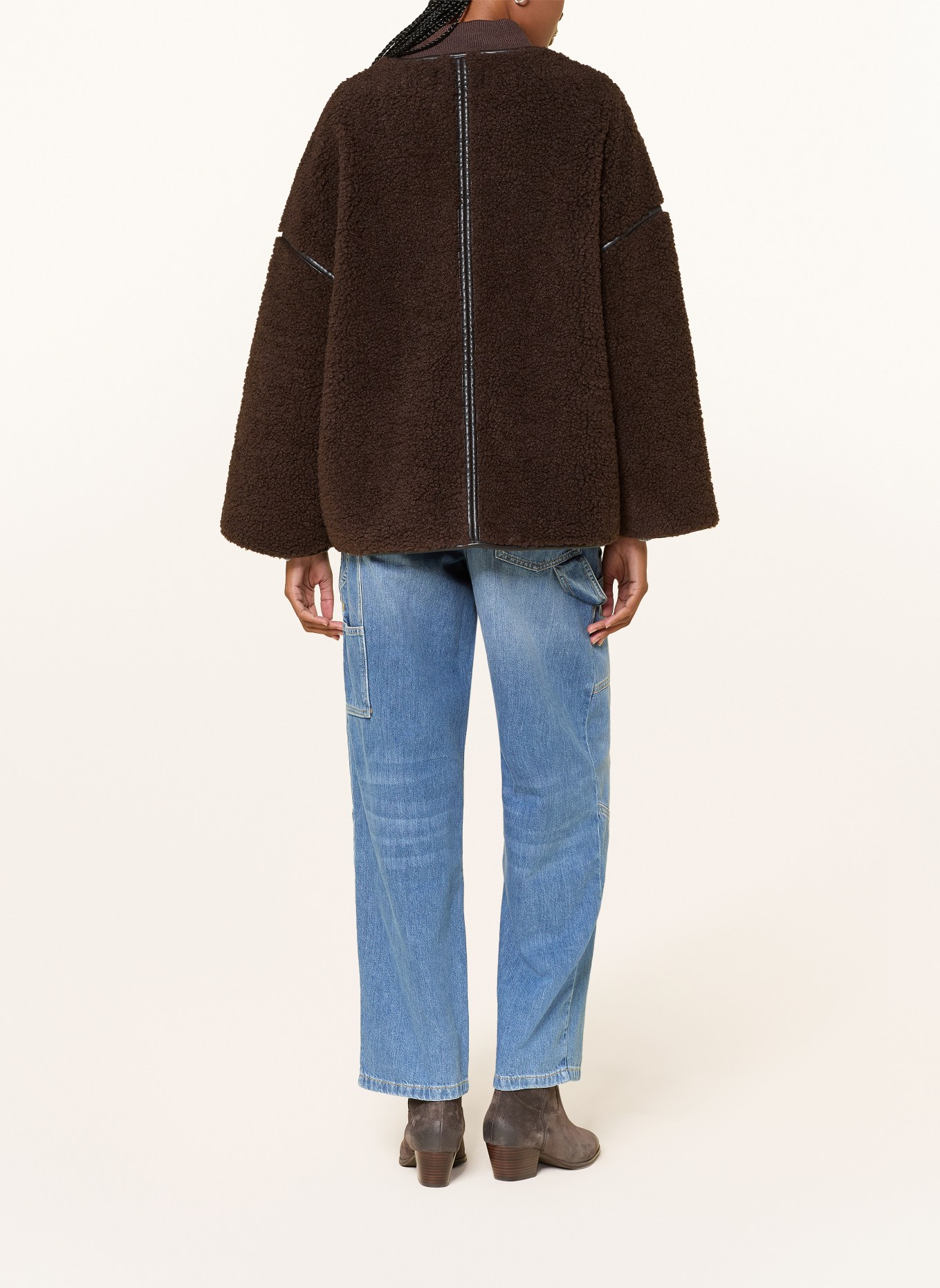 ba&sh Teddyfell-Jacke MAURY: BRAUN