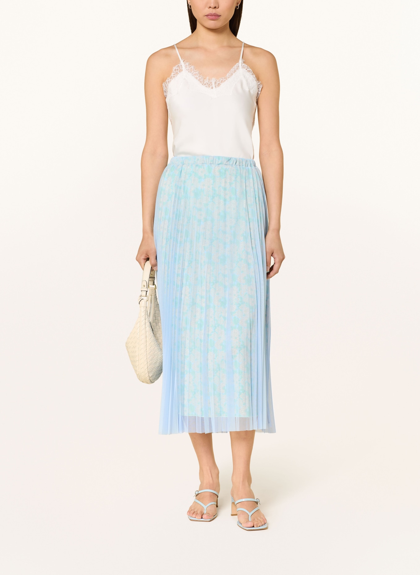 Rich & Royal Tylová sukně s plisováním: TMAVĚ MODRÁ / ŽLUTÁ / ZELENÁ