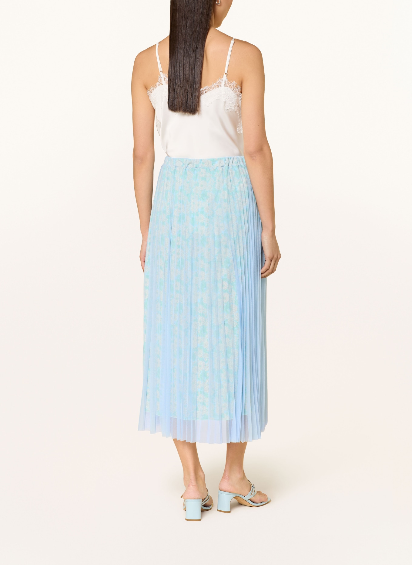 Rich & Royal Tylová sukně s plisováním: TMAVĚ MODRÁ / ŽLUTÁ / ZELENÁ