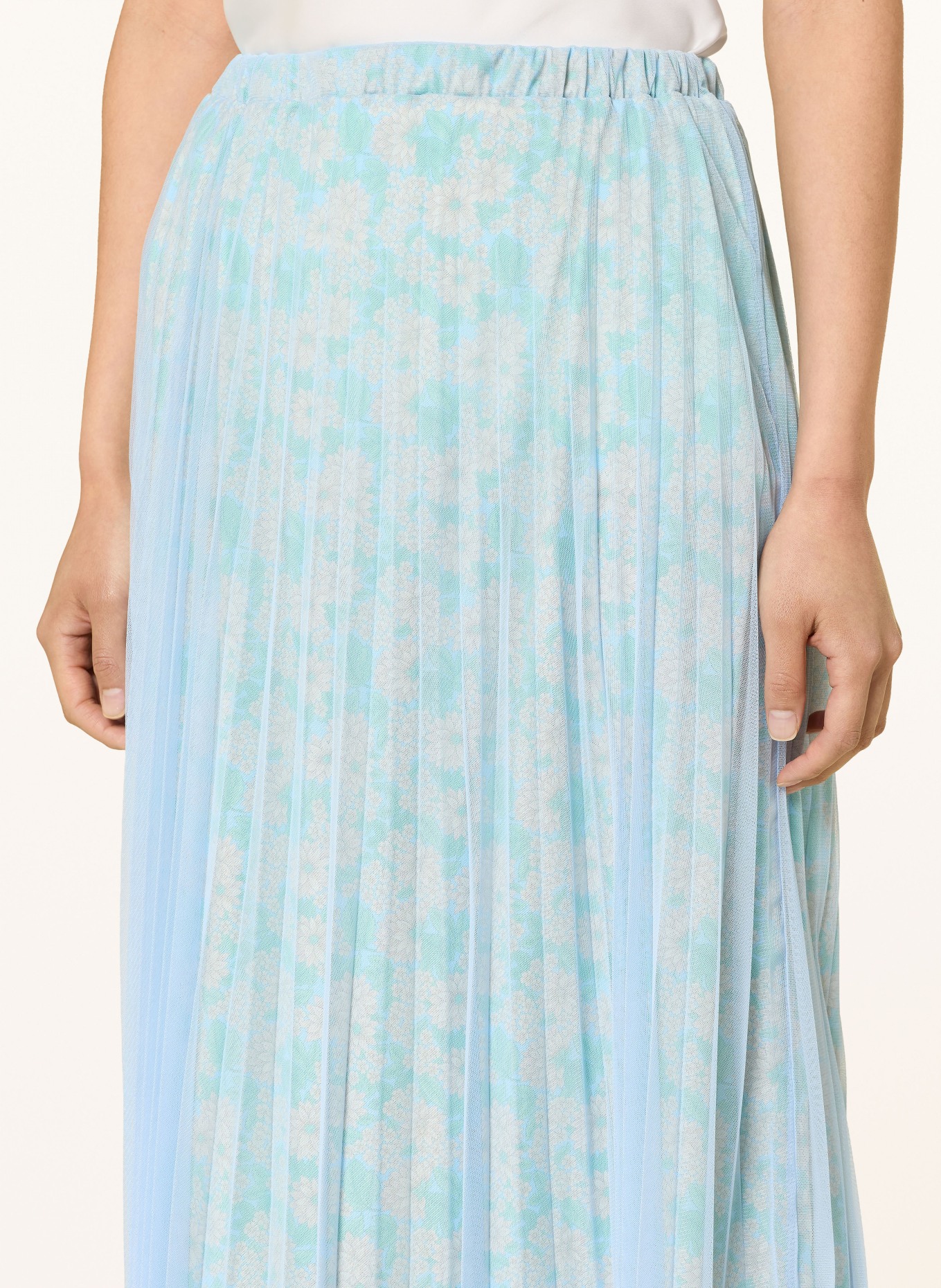 Rich & Royal Tylová sukně s plisováním: TMAVĚ MODRÁ / ŽLUTÁ / ZELENÁ