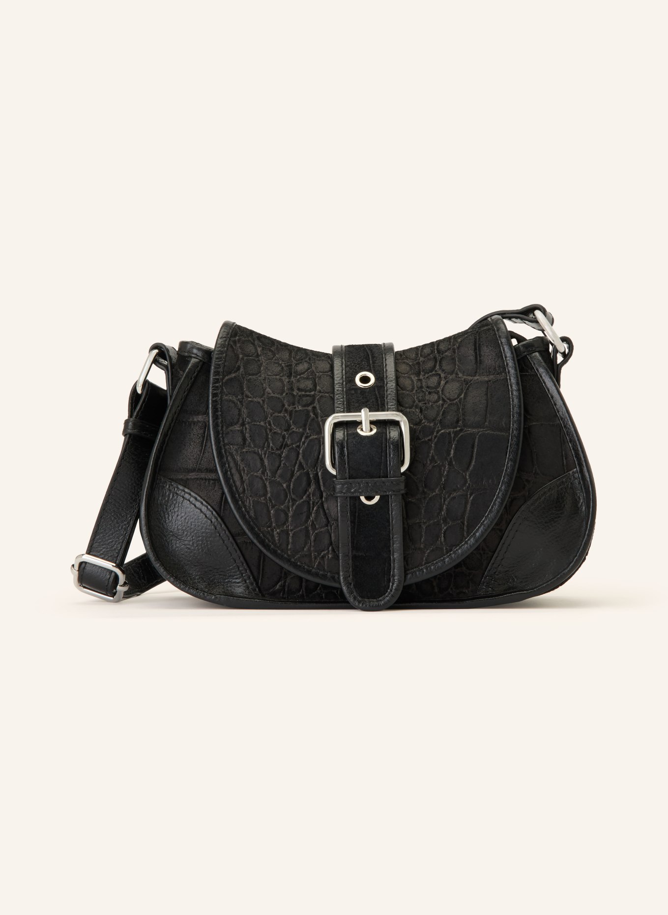 NÚNOO Umhängetasche MARIA SCALE SMALL: SCHWARZ