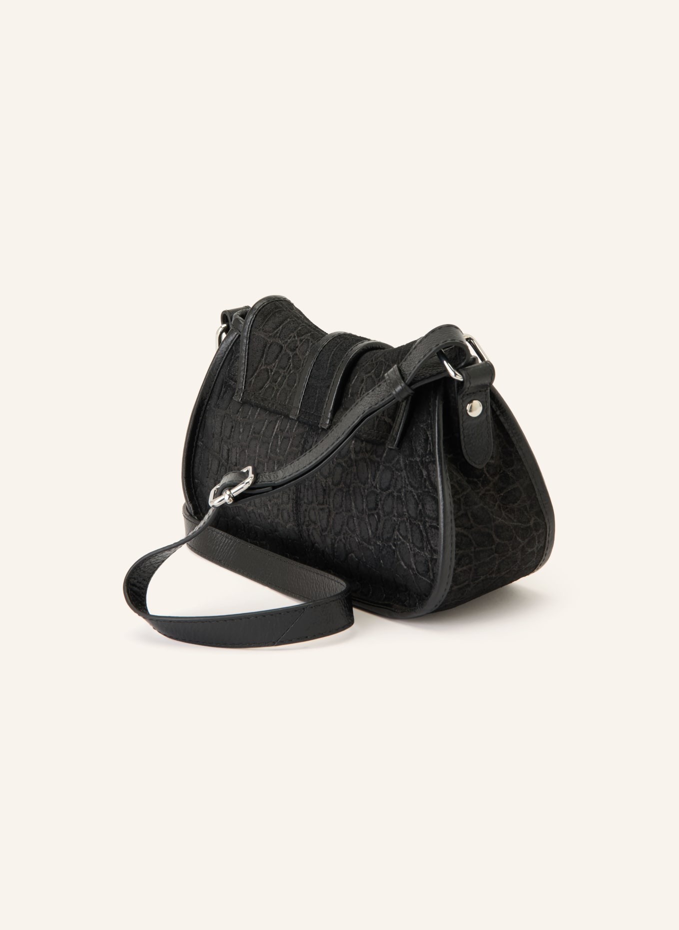 NÚNOO Umhängetasche MARIA SCALE SMALL: SCHWARZ