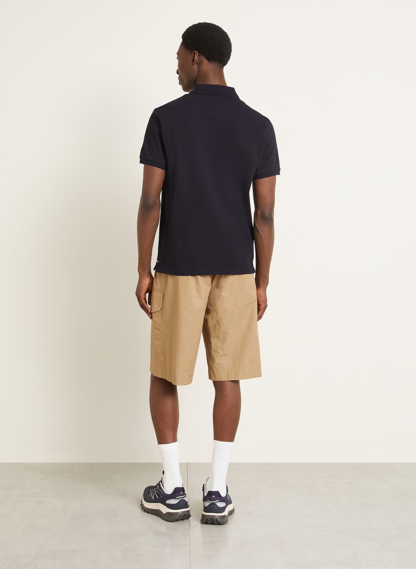 MONCLER Piqué Polo Shirt: DARK BLUE